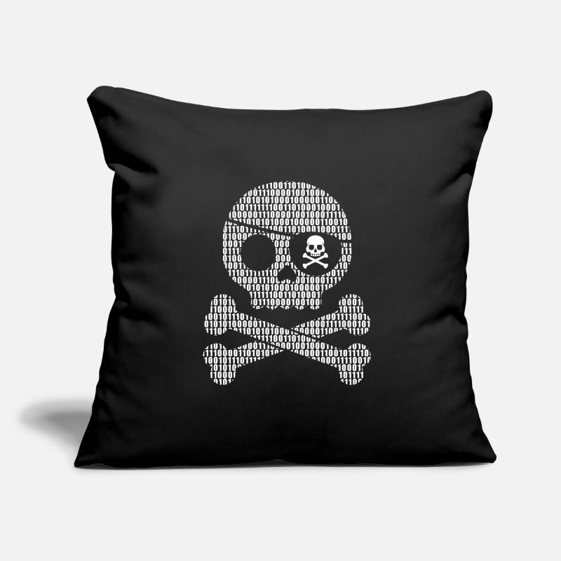 Digital Pirate Binary Code | Digital skull Sofa pillowcase 17,3'' x 17,3'' (45 x 45 cm)