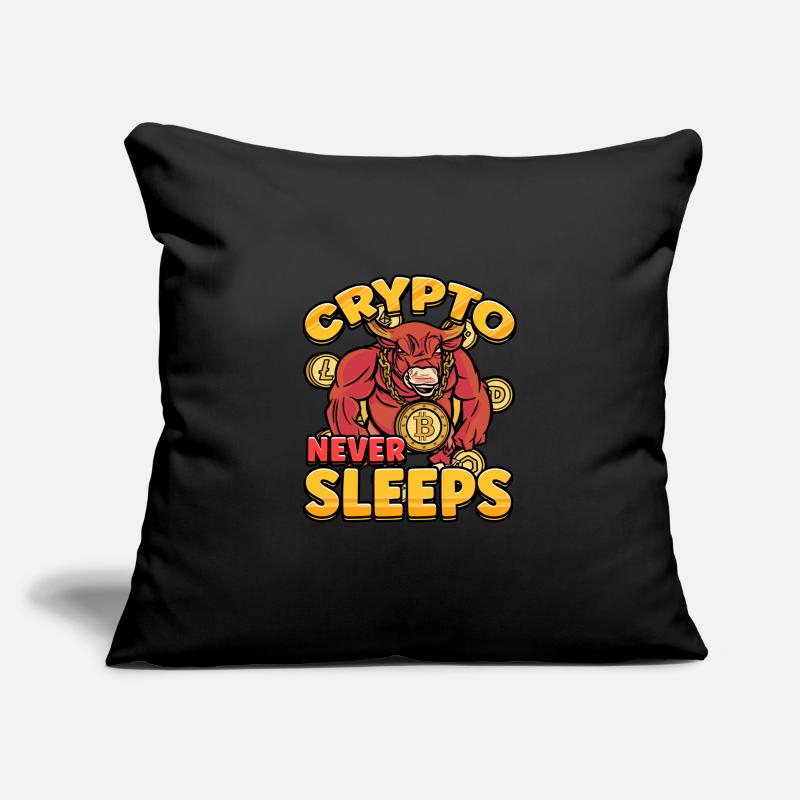 Crypto Never Sleeps Cryptocurrency BTC Sofakissenbezug 45 x 45 cm