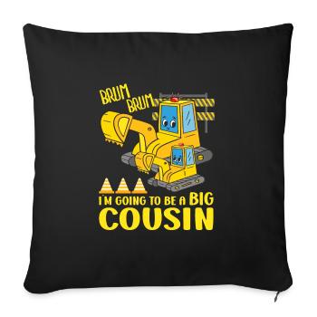 Promoted to Big Cousin Excavator I'm Going To Be - Sofa pillowcase 17,3'' x 17,3'' (45 x 45 cm) - black - Front