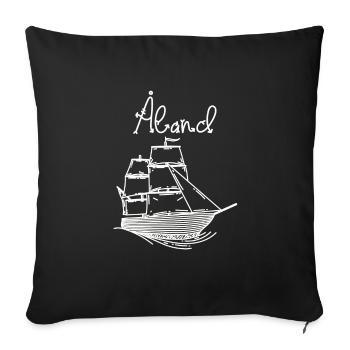 Aland Ostsee Insel Urlaub mit Segelschiff - Sofakissenbezug 45 x 45 cm - Schwarz - Vorne