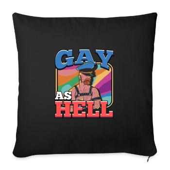 Gay As Hell Rainbow LGBT Pride - Housse de coussin décorative 45 x 45 cm - noir - Devant