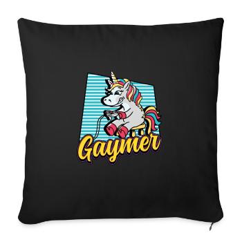 Gaymer Rainbow Gaming Égalité LGBT Pride - Housse de coussin décorative 45 x 45 cm - noir - Devant