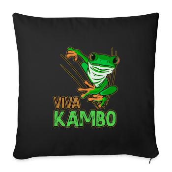 Viva Kambo Frog Ceremony Plant Medicine - Sofa pillowcase 17,3'' x 17,3'' (45 x 45 cm) - black - Front