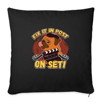 Corrigez-le en post sur le plateau! Réalisation de films - Housse de coussin décorative 45 x 45 cm - noir - Devant