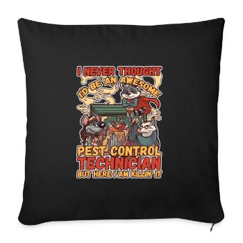 Technicien en lutte antiparasitaire est Killin' It Pest - Housse de coussin décorative 45 x 45 cm - noir - Devant