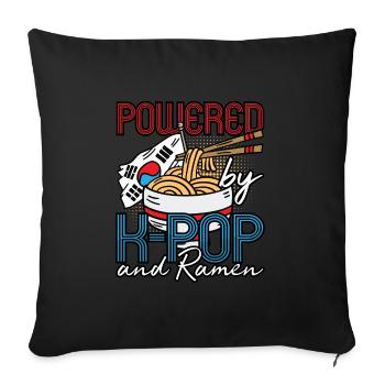 KPop Fashion Design pour un fan de bol de nouilles Ramen - Housse de coussin décorative 45 x 45 cm - noir - Devant