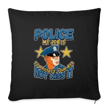 Conception de l’application du droit pour un agent de police - Housse de coussin décorative 45 x 45 cm - noir - Devant