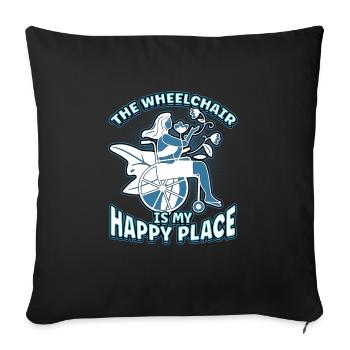 Handicap Wheelchair Design for an Amputation - Sofa pillowcase 17,3'' x 17,3'' (45 x 45 cm) - black - Front