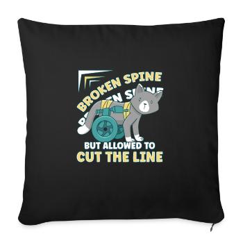 Conception de fauteuil roulant pour handicapés pour une amputation - Housse de coussin décorative 45 x 45 cm - noir - Devant