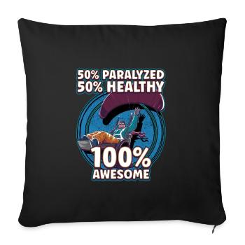 Handicap Wheelchair Design for an Amputation - Sofa pillowcase 17,3'' x 17,3'' (45 x 45 cm) - black - Front