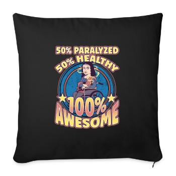 Handicap Wheelchair Design for an Amputation - Sofa pillowcase 17,3'' x 17,3'' (45 x 45 cm) - black - Front