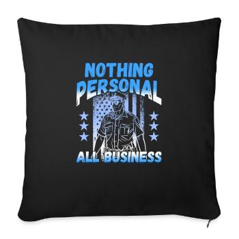 Conception de l’application du droit pour un agent de police - Housse de coussin décorative 45 x 45 cm - noir - Devant