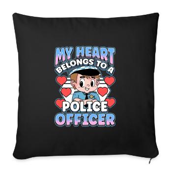 Conception de l’application de la loi pour un agent de police - Housse de coussin décorative 45 x 45 cm - noir - Devant
