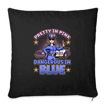 Conception de l’application de la loi pour un agent de police - Housse de coussin décorative 45 x 45 cm - noir - Devant