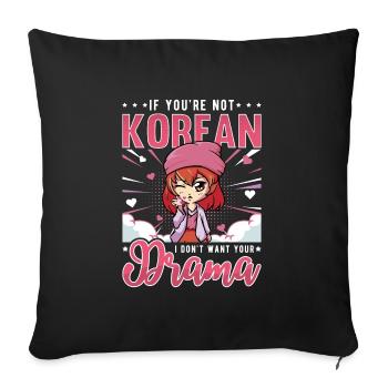 Korean Pop Design for a K-Pop Fashion Fan - Sofa pillowcase 17,3'' x 17,3'' (45 x 45 cm) - black - Front