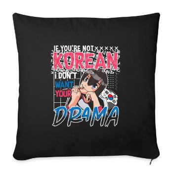 Korean Pop Design for a K-Pop Fashion Fan - Sofa pillowcase 17,3'' x 17,3'' (45 x 45 cm) - black - Front