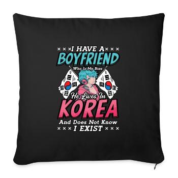 Korean Pop Design for a K-Pop Fashion Fan - Sofa pillowcase 17,3'' x 17,3'' (45 x 45 cm) - black - Front