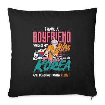 Korean Pop Design for a K-Pop Fashion Fan - Sofa pillowcase 17,3'' x 17,3'' (45 x 45 cm) - black - Front