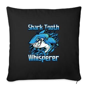 Conception de collecteur de dents fossiles pour un fossile de requin - Housse de coussin décorative 45 x 45 cm - noir - Devant