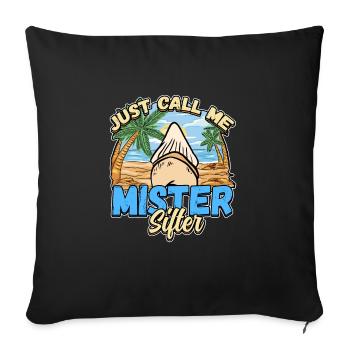 Conception de collecteur de dents fossiles pour un fossile de requin - Housse de coussin décorative 45 x 45 cm - noir - Devant