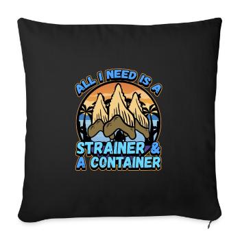 Conception de collecteur de dents fossiles pour un fossile de requin - Housse de coussin décorative 45 x 45 cm - noir - Devant