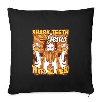 Conception de collecteur de dents fossiles pour un fossile de requin - Housse de coussin décorative 45 x 45 cm - noir - Devant