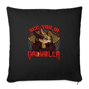 Norse Viking Mythology Design for Viking Warriors - Sofa pillowcase 17,3'' x 17,3'' (45 x 45 cm) - black - Front