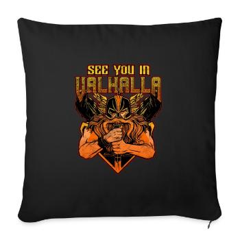 Norse Viking Mythology Design for Viking Warriors - Sofa pillowcase 17,3'' x 17,3'' (45 x 45 cm) - black - Front