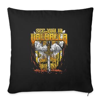 Norse Viking Mythology Design for Viking Warriors - Sofa pillowcase 17,3'' x 17,3'' (45 x 45 cm) - black - Front