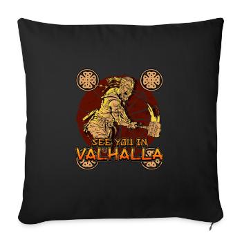 Norse Viking Mythology Design for Viking Warriors - Sofa pillowcase 17,3'' x 17,3'' (45 x 45 cm) - black - Front