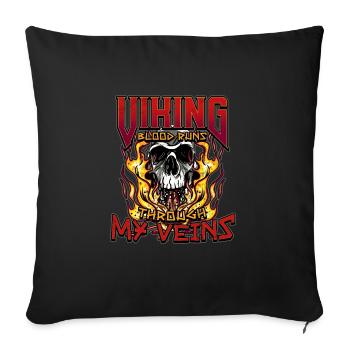 Norse Viking Mythology Design for Viking Warriors - Sofa pillowcase 17,3'' x 17,3'' (45 x 45 cm) - black - Front