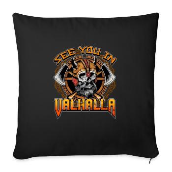 Norse Viking Mythology Design for Viking Warriors - Sofa pillowcase 17,3'' x 17,3'' (45 x 45 cm) - black - Front