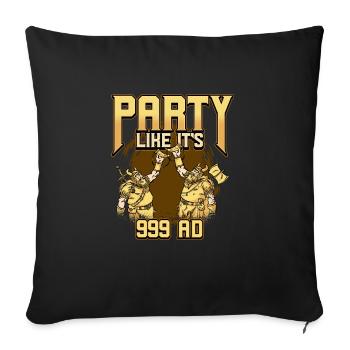 Conception de la mythologie viking nordique pour les guerriers vikings - Housse de coussin décorative 45 x 45 cm - noir - Devant