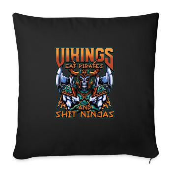 Conception de la mythologie viking nordique pour les guerriers vikings - Housse de coussin décorative 45 x 45 cm - noir - Devant