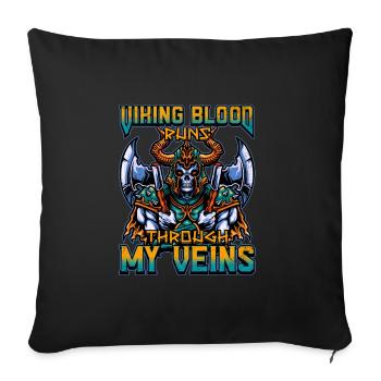 Conception de la mythologie viking nordique pour les guerriers vikings - Housse de coussin décorative 45 x 45 cm - noir - Devant