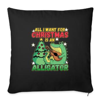 Christmas Design for a Xmas Alligator Lover - Sofa pillowcase 17,3'' x 17,3'' (45 x 45 cm) - black - Front
