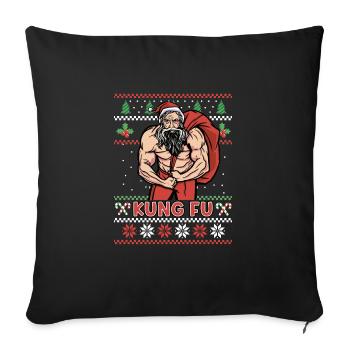 Kung Fu Santa Ugly Cristmas Design for a Martial - Sofakissenbezug 45 x 45 cm - Schwarz - Vorne