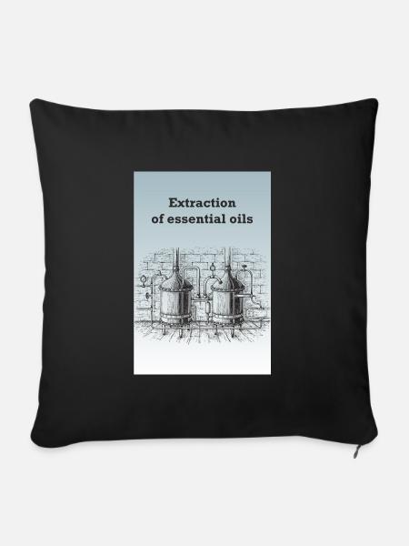 Extraktion von ätherischen Ölen - Sofakissenbezug 45 x 45 cm - Schwarz
