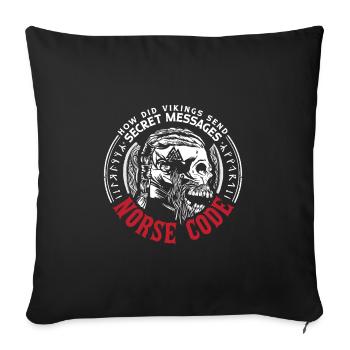 Conception de l’histoire viking nordique pour les guerriers vikings - Housse de coussin décorative 45 x 45 cm - noir - Devant