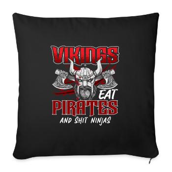 Conception de l’histoire viking nordique pour les guerriers vikings - Housse de coussin décorative 45 x 45 cm - noir - Devant