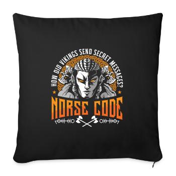Conception de l’histoire viking nordique pour les guerriers vikings - Housse de coussin décorative 45 x 45 cm - noir - Devant