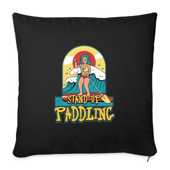 Stand Up Paddling Design for a Paddle Surfer - Sofa pillowcase 17,3'' x 17,3'' (45 x 45 cm) - black - Front