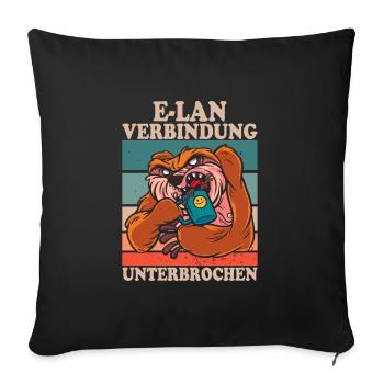 E-Lan Verbindung Unterbrochen Faultier Fans - Sofakissenbezug 45 x 45 cm - Schwarz - Vorne