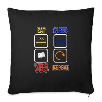 Eat Sleep VBS Repeat Bible School Jesus Christ - Sofa pillowcase 17,3'' x 17,3'' (45 x 45 cm) - black - Front