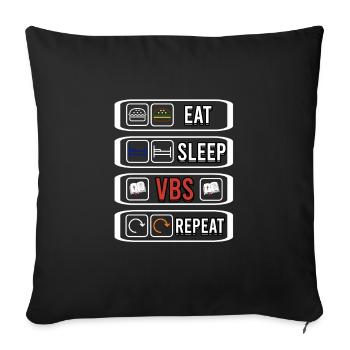 Eat Sleep VBS Repeat Bible School Jesus Christ - Sofa pillowcase 17,3'' x 17,3'' (45 x 45 cm) - black - Front