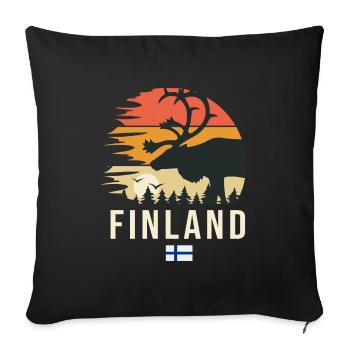 finland finlande cadeau cool - Housse de coussin décorative 45 x 45 cm - noir - Devant