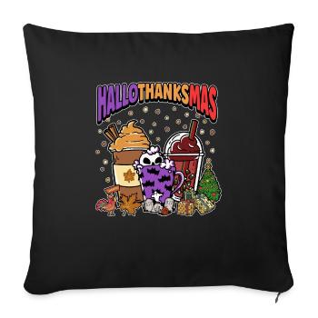 Hallothanksmas Coffee Latte Halloween Christmas - Sofa pillowcase 17,3'' x 17,3'' (45 x 45 cm) - black - Front