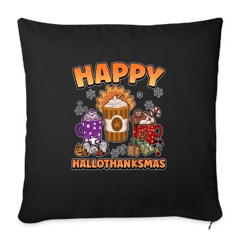 Hallothanksmas Coffee Latte Halloween Christmas - Sofa pillowcase 17,3'' x 17,3'' (45 x 45 cm) - black - Front
