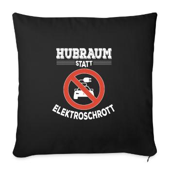 Displacement instead of electronic scrap Combustion engine gasoline - Sofa pillowcase 17,3'' x 17,3'' (45 x 45 cm) - black - Front