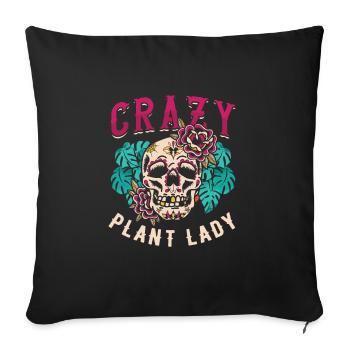 Crazy Plant Lady Garden Farmer Gardening - Sofa pillowcase 17,3'' x 17,3'' (45 x 45 cm) - black - Front